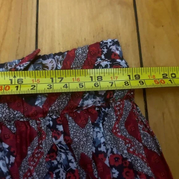 Vtg Collections Etc-Sz XXL-Pleated Skirt-Patchwork‎ Pattern-Elastic Waist-Boho - Picture 5 of 8